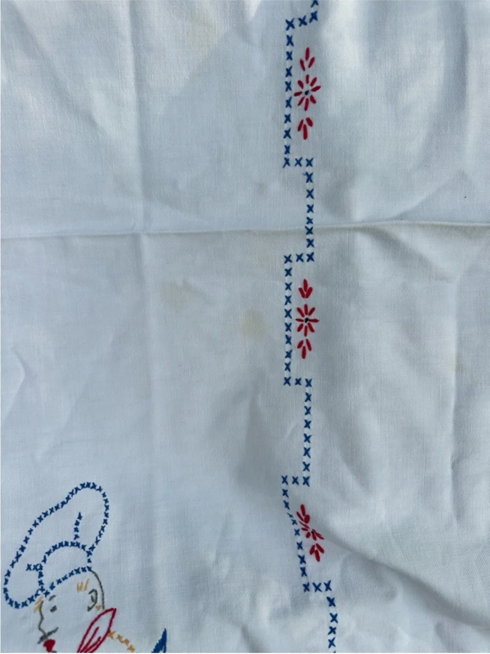 Vintage embroidered tablecloth